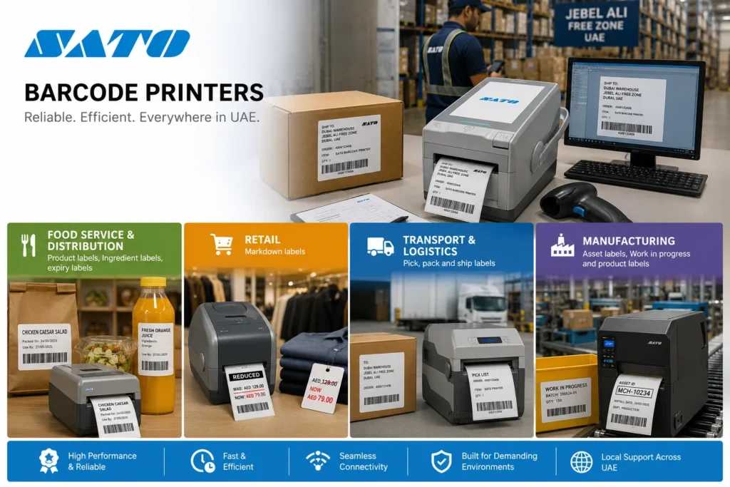 SATO FX3 standalone barcode printer UAE