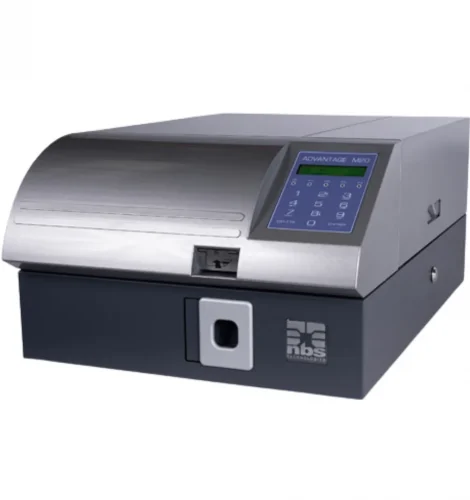 NBS Advantage M20 desktop ID card embosser for secure EMV and chip card issuance