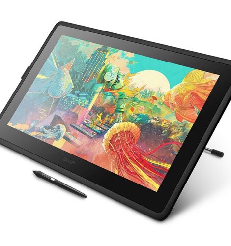 a tablet with a stylus